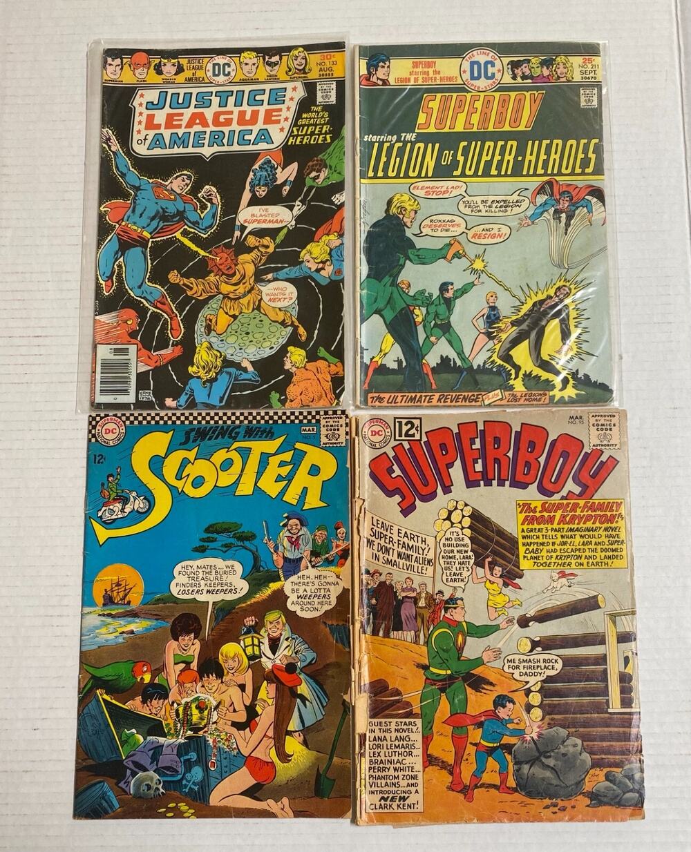 Vtg Mixed Lot Comic Books Superboy Justice League America Swing With Scooter 13B